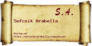 Sefcsik Arabella névjegykártya
